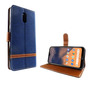Nokia 2.3 Handy H�lle Schutz-Tasche Case Cover Kartenfach Etui Wallet Blau