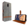 Nokia 2.3 Handy H�lle Schutz-Tasche Case Cover Kartenfach Etui Wallet Grau