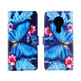 Nokia 6.2 Tasche Handy H�lle Schutz-Cover Flip-Case mit Kartenfach Blauer Schmetterling