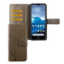 Nokia 6.2 Handy H�lle Schutz-Tasche Cover Flip-Case Kartenfach Grau