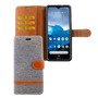 Nokia 6.2 Handy H�lle Schutz-Tasche Case Cover Kartenfach Etui Wallet Grau