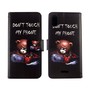 Wiko Y60 Tasche Handy H�lle Schutz-Cover Flip-Case mit Kartenfach Dont touch my phone