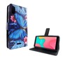 Wiko Y60 Tasche Handy H�lle Schutz-Cover Flip-Case mit Kartenfach Blauer Schmetterling