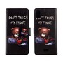 Wiko Y80 Tasche Handy H�lle Schutz-Cover Flip-Case mit Kartenfach Dont touch my phone