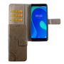Wiko Y80 Handy H�lle Schutz-Tasche Cover Flip-Case Kartenfach Grau
