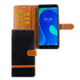 Wiko Y80 Handy H�lle Schutz-Tasche Case Cover Kartenfach Etuis Schwarz