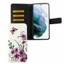 Samsung Galaxy S21 Tasche Handy H�lle Schutz-Cover Flip-Case mit Kartenfach Lotusblume