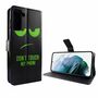 Samsung Galaxy S21 Plus Tasche Handy H�lle Schutz-Cover Flip-Case mit Kartenfach Dont touch my phone