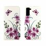 Samsung Galaxy S21 Plus Tasche Handy H�lle Schutz-Cover Flip-Case mit Kartenfach Lotusblume