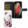 Samsung Galaxy S21 Ultra Tasche Handy H�lle Schutz-Cover Flip-Case mit Kartenfach Lotusblume