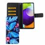 Samsung Galaxy A72 5G Tasche Handy H�lle Schutz-Cover Flip-Case mit Kartenfach Blauer Schmetterling