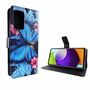 Samsung Galaxy A72 5G Tasche Handy H�lle Schutz-Cover Flip-Case mit Kartenfach Blauer Schmetterling