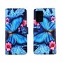 Samsung Galaxy A72 5G Tasche Handy H�lle Schutz-Cover Flip-Case mit Kartenfach Blauer Schmetterling