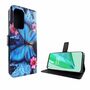 OnePlus 9 Tasche Handy H�lle Schutz-Cover Flip-Case mit Kartenfach Blauer Schmetterling