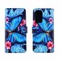 OnePlus 9 Tasche Handy H�lle Schutz-Cover Flip-Case mit Kartenfach Blauer Schmetterling