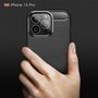 Apple iPhone 13 Pro TPU Case Carbon Fiber Optik Brushed Schutz H�lle Grau