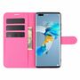 Huawei Mate 40 Pro Tasche Handy H�lle Schutz-Cover Flip-Case mit Kartenfach Rosa
