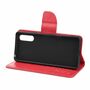 Sony Xperia 10 III Tasche Handy H�lle Schutz-Cover Flip-Case mit Kartenfach Rot