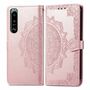 Sony Xperia 5 III Tasche Handy H�lle Schutz-Cover Flip-Case mit Kartenfach Rosa