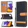 Samsung Galaxy A22 5G Tasche Handy H�lle Schutz-Cover Flip-Case mit Kartenfach Schwarz