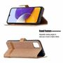 Samsung Galaxy A22 5G Tasche Handy H�lle Schutz-Cover Flip-Case mit Kartenfach Braun