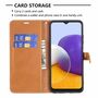 Samsung Galaxy A22 5G Tasche Handy H�lle Schutz-Cover Flip-Case mit Kartenfach Braun