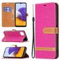 Samsung Galaxy A22 5G Tasche Handy H�lle Schutz-Cover Flip-Case mit Kartenfach Rosa