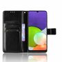 Samsung Galaxy A22 4G Tasche Handy H�lle Schutz-Cover Flip-Case mit Kartenfach Schwarz