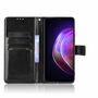 vivo V21 4G / 5G Tasche Handy H�lle Schutz-Cover Flip-Case mit Kartenfach Schwarz