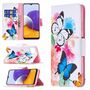 Samsung Galaxy A22 5G Tasche Handy H�lle Schutz-Cover Flip-Case mit Kartenfach Wei�