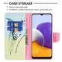 Samsung Galaxy A22 5G Tasche Handy H�lle Schutz-Cover Flip-Case mit Kartenfach Mehrfarbig