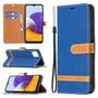 Samsung Galaxy A22 5G Tasche Handy H�lle Schutz-Cover Flip-Case mit Kartenfach Blau