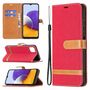 Samsung Galaxy A22 5G Tasche Handy H�lle Schutz-Cover Flip-Case mit Kartenfach Rot