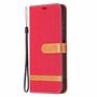 Samsung Galaxy A22 5G Tasche Handy H�lle Schutz-Cover Flip-Case mit Kartenfach Rot