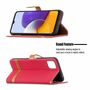 Samsung Galaxy A22 5G Tasche Handy H�lle Schutz-Cover Flip-Case mit Kartenfach Rot