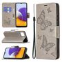 Samsung Galaxy A22 5G Tasche Handy H�lle Schutz-Cover Flip-Case mit Kartenfach Grau