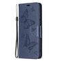 Samsung Galaxy A22 5G Tasche Handy H�lle Schutz-Cover Flip-Case mit Kartenfach Blau
