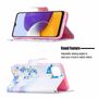Samsung Galaxy A22 5G Tasche Handy H�lle Schutz-Cover Flip-Case mit Kartenfach Wei�