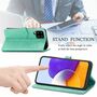 Samsung Galaxy A22 5G Tasche Handy Hlle Schutz-Cover Flip-Case mit Kartenfach Grn