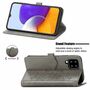 Samsung Galaxy A22 5G Tasche Handy H�lle Schutz-Cover Flip-Case mit Kartenfach Grau