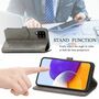 Samsung Galaxy A22 5G Tasche Handy H�lle Schutz-Cover Flip-Case mit Kartenfach Grau