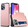 Apple iPhone 13 Pro Max Handyh�lle Schutzcase Kartenfach Rosa
