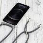 Apple iPhone 13 Pro Handykette Cover H�lle mit Band zum umh�ngen Kordel Grau
