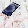 Apple iPhone 13 mini Handykette Cover H�lle mit Band zum umh�ngen Kordel Rosa