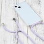 Apple iPhone 13 Handykette Cover H�lle mit Band zum umh�ngen Kordel Violett