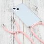 Apple iPhone 13 Handykette Cover H�lle mit Band zum umh�ngen Kordel Rosa