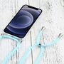 Apple iPhone 13 Handykette Cover H�lle mit Band zum umh�ngen Kordel Blau