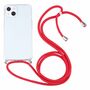 Apple iPhone 13 mini Handykette Cover Hlle mit Band zum umhngen Kordel Rot
