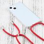 Apple iPhone 13 mini Handykette Cover Hlle mit Band zum umhngen Kordel Rot