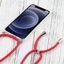 Apple iPhone 13 mini Handykette Cover Hlle mit Band zum umhngen Kordel Rot